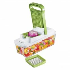 Brentwood Food Chopper And Vegetable Dicer With 6.75-Cup Storage Container And Stainless Steel Blades, (KA-5022G)