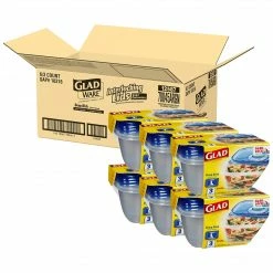 Glad® Deep Dish Containers, 64 Oz., 3 Containers/Pack, 2 Packs/Carton (70045)