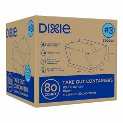 Dixie Paperboard Food Box, 2.5" X 8.5" X 6.25", Brown, 20/Pack, 4 Packs/Carton (3TOCSC)