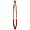 Starfrit® 9" Silicone Tongs; Red