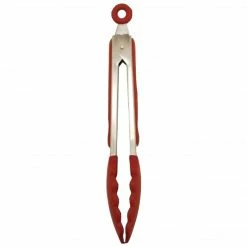 Starfrit® 9" Silicone Tongs; Red
